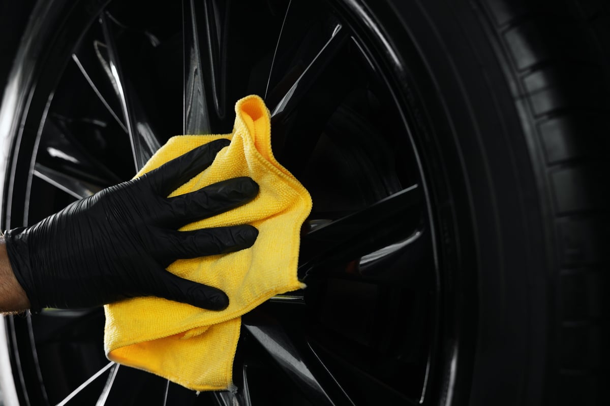 Wheel and tire cleaning detail