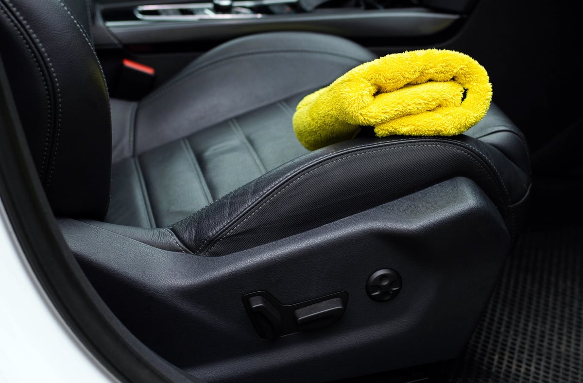 Leather seat cleaning professional
