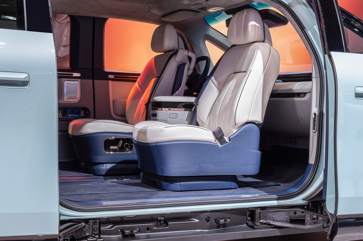 Clean electric car interior